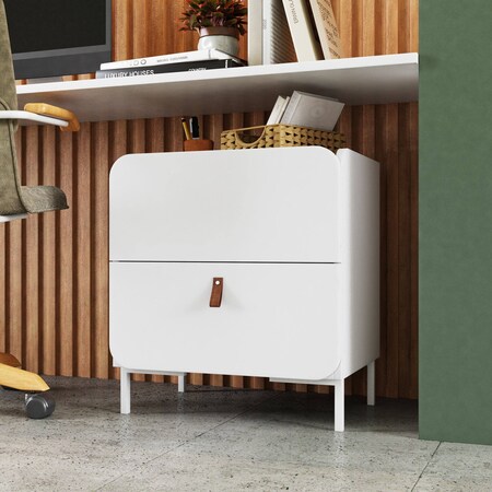 Manhattan Comfort Bogardus Nightstand in White NS-319AMC86